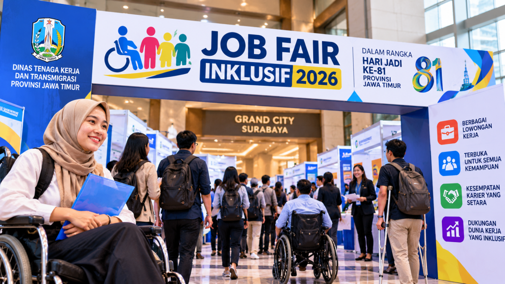 Jelang Hari Jadi ke-81, Disnakertrans Jatim Buka Job Fair Inklusif di Grand City Surabaya