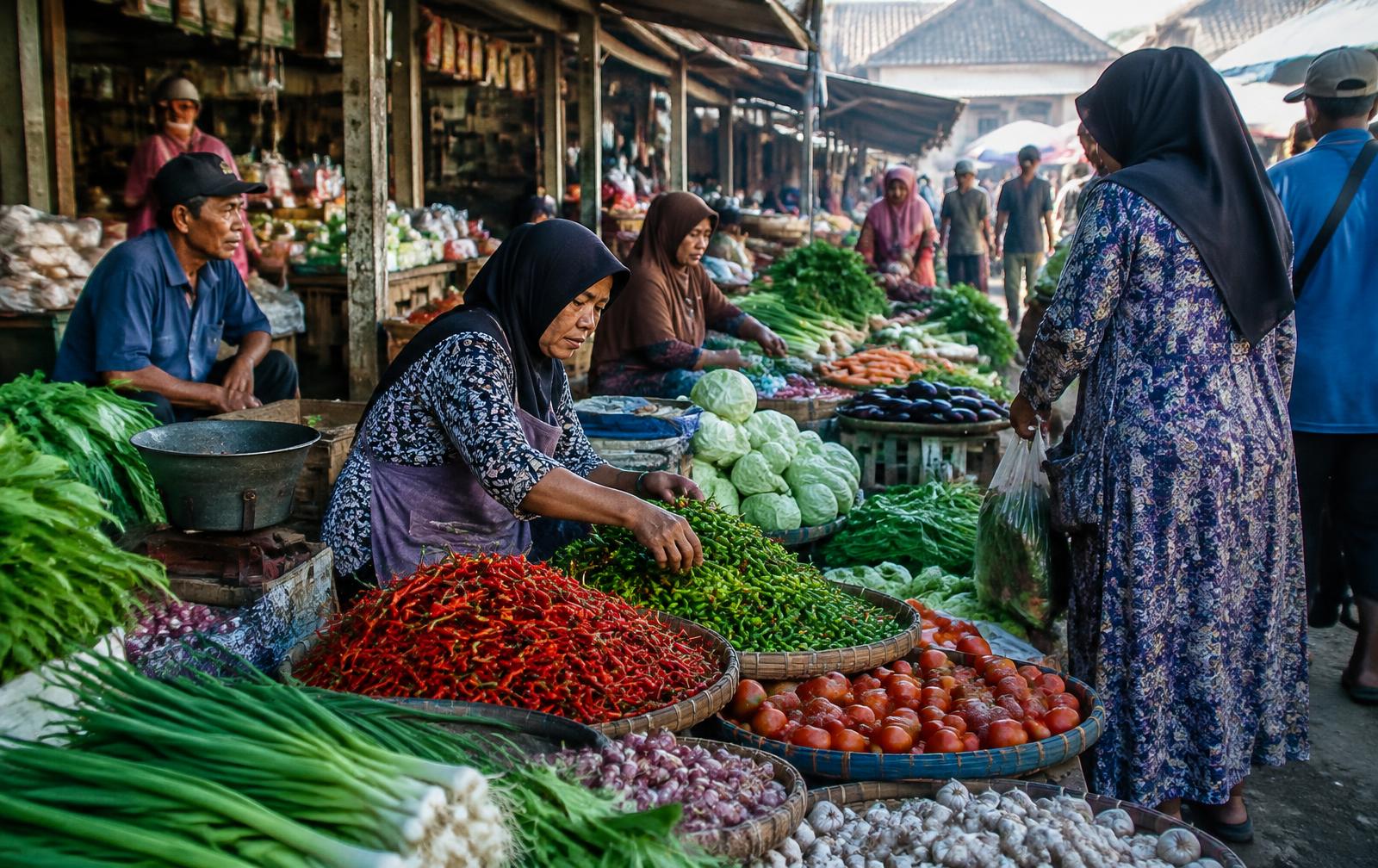 Pasar Tradisional Bertahan dengan Layanan Pesan Antar Warga